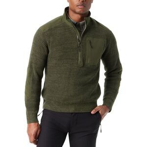 BASS OUTDOOR Mens Quarter Zip Patch Pullover Sweater, NWT